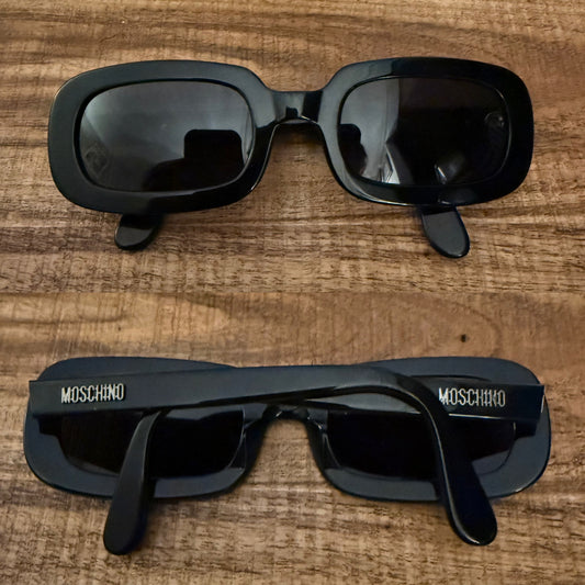 Moschino M3595-S Y2K black chunky sunglasses w/case