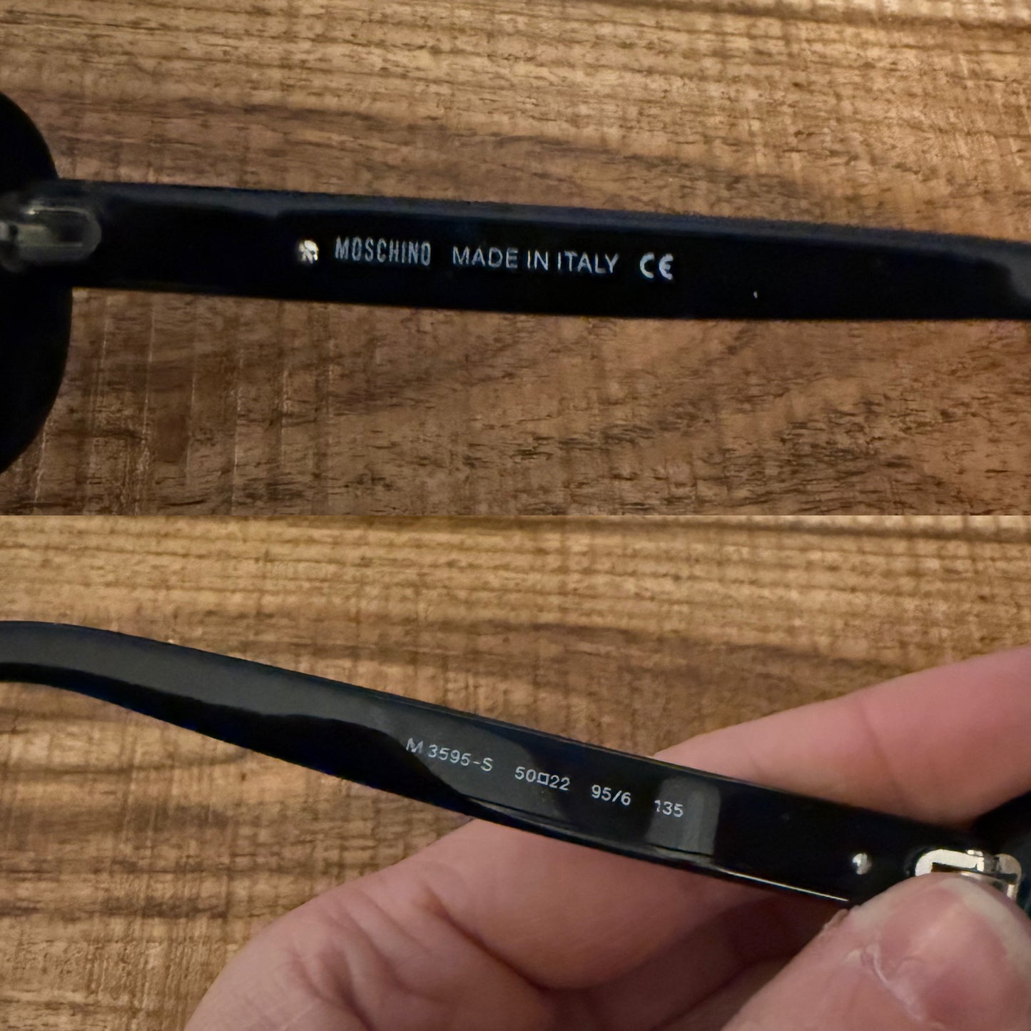 Moschino M3595-S Y2K black chunky sunglasses w/case
