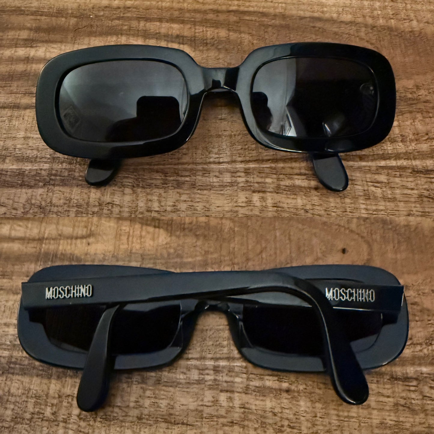 Moschino M3595-S Y2K black chunky sunglasses w/case