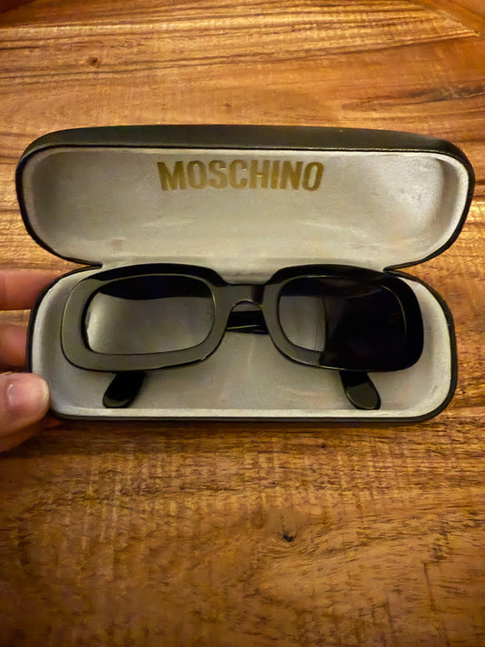 Moschino M3595-S Y2K black chunky sunglasses w/case
