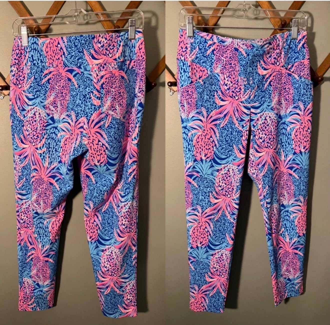 Lilly Pulitzer Corso Crop Pants, Borealis Blue Tropic Down Low Stretch Golf Pant, Size 6