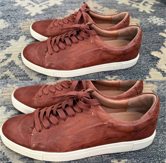 Frye Ivy Low Lace Leather Sneakers, Cognac ( Size 11)